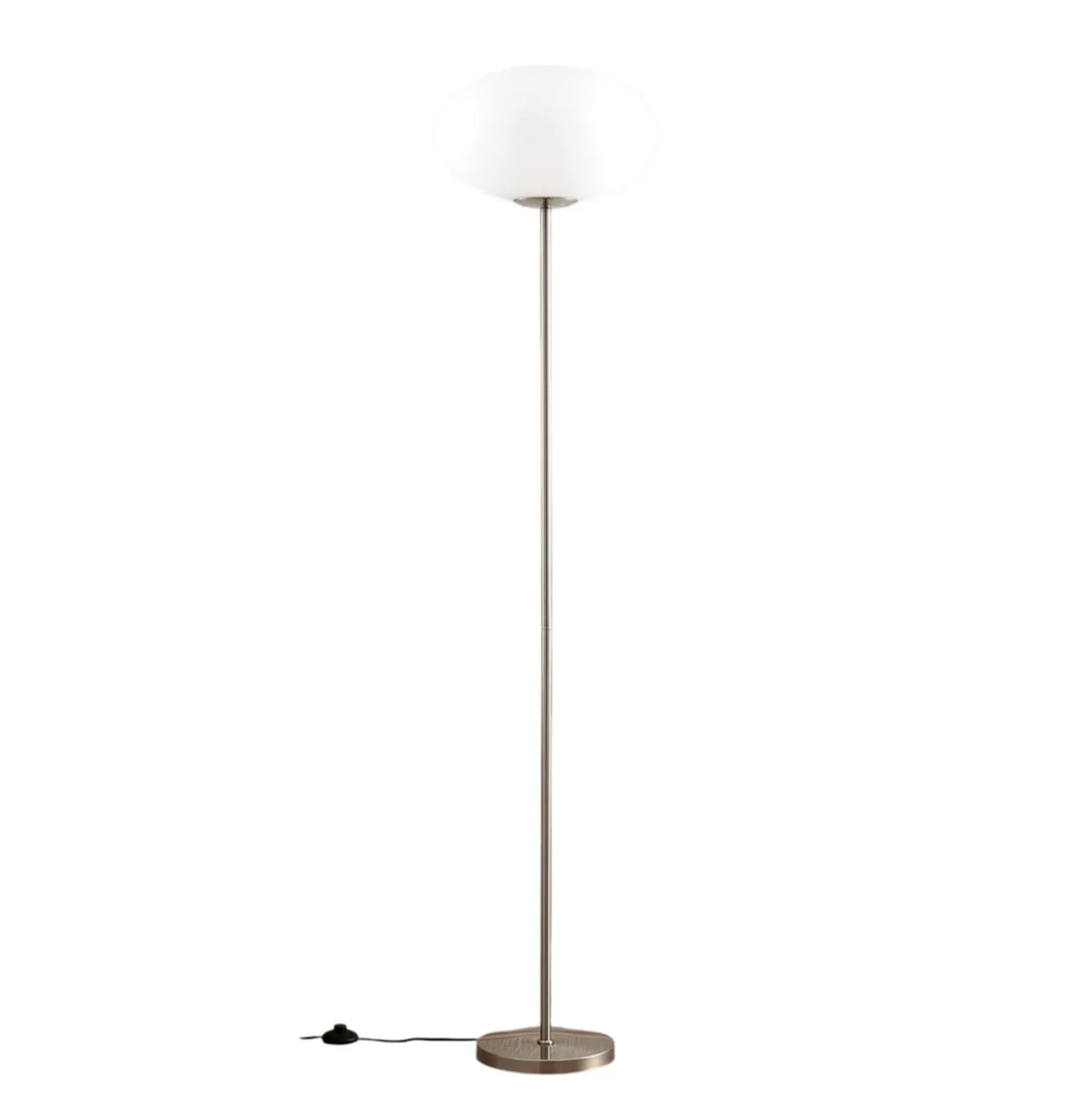 Lámpara de pie Lindby Sonika, 175 cm, color níquel, cristal, E27