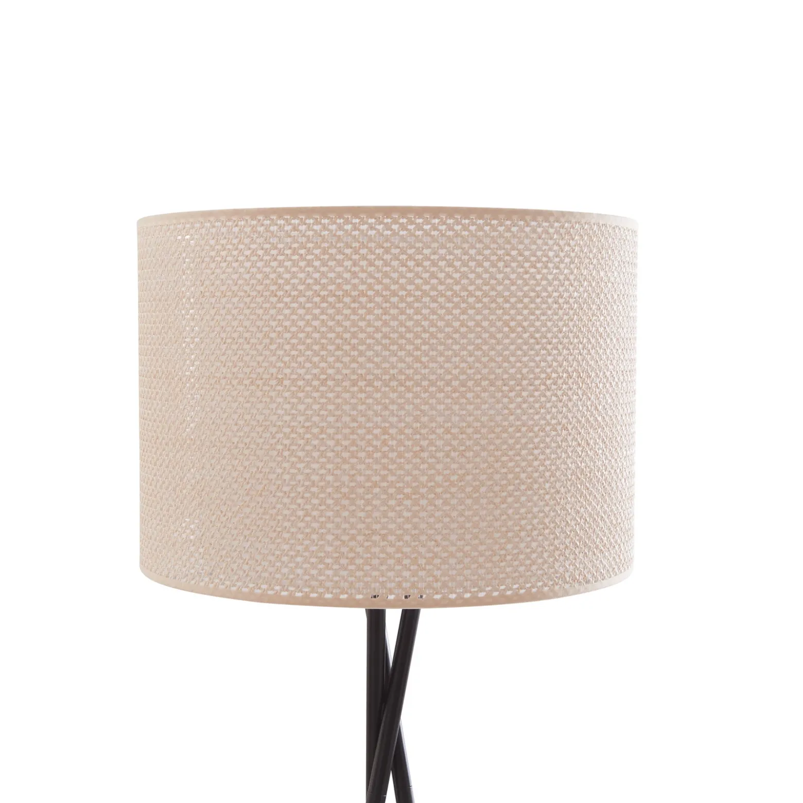 Lámpara de pie Lindby Soula, Ø 40 cm, beige, plástico, E27