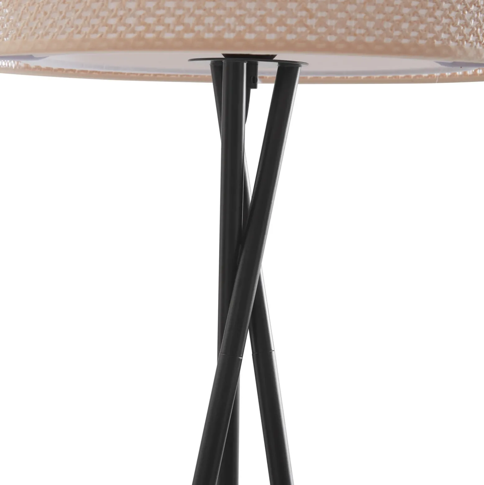 Lámpara de pie Lindby Soula, Ø 40 cm, beige, plástico, E27