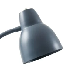 Lámpara de pie Lindby Tebbi, gris, metal, altura 150 cm