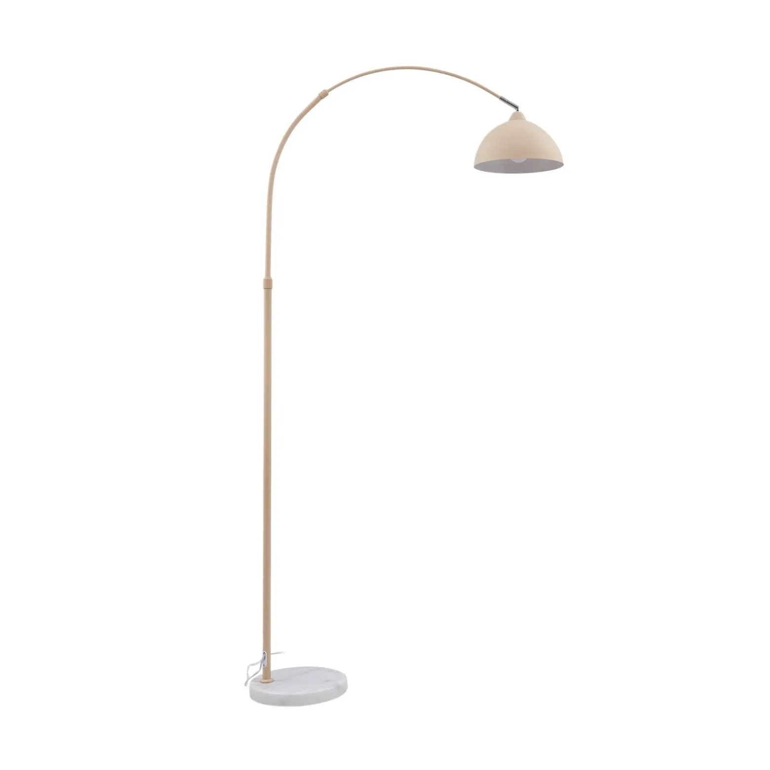 Lámpara de pie Lindby Tonka, beige, metal/mármol, 185 cm, E27