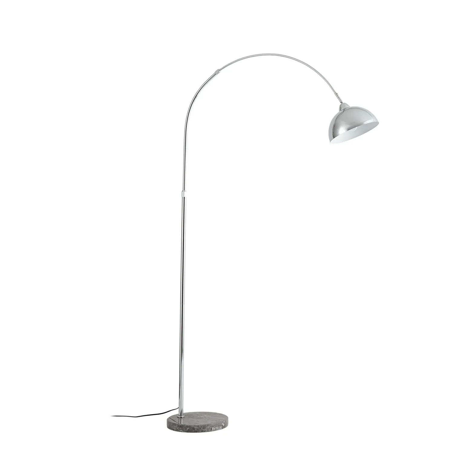 Lámpara de pie Lindby Tonka, cromada, metal/mármol, 185 cm, E27