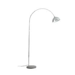 Lámpara de pie Lindby Tonka, cromada, metal/mármol, 185 cm, E27