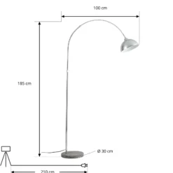Lámpara de pie Lindby Tonka, cromada, metal/mármol, 185 cm, E27