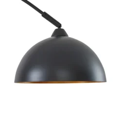 Lámpara de pie Lindby Tonka, negra, metal, 185 cm, E27