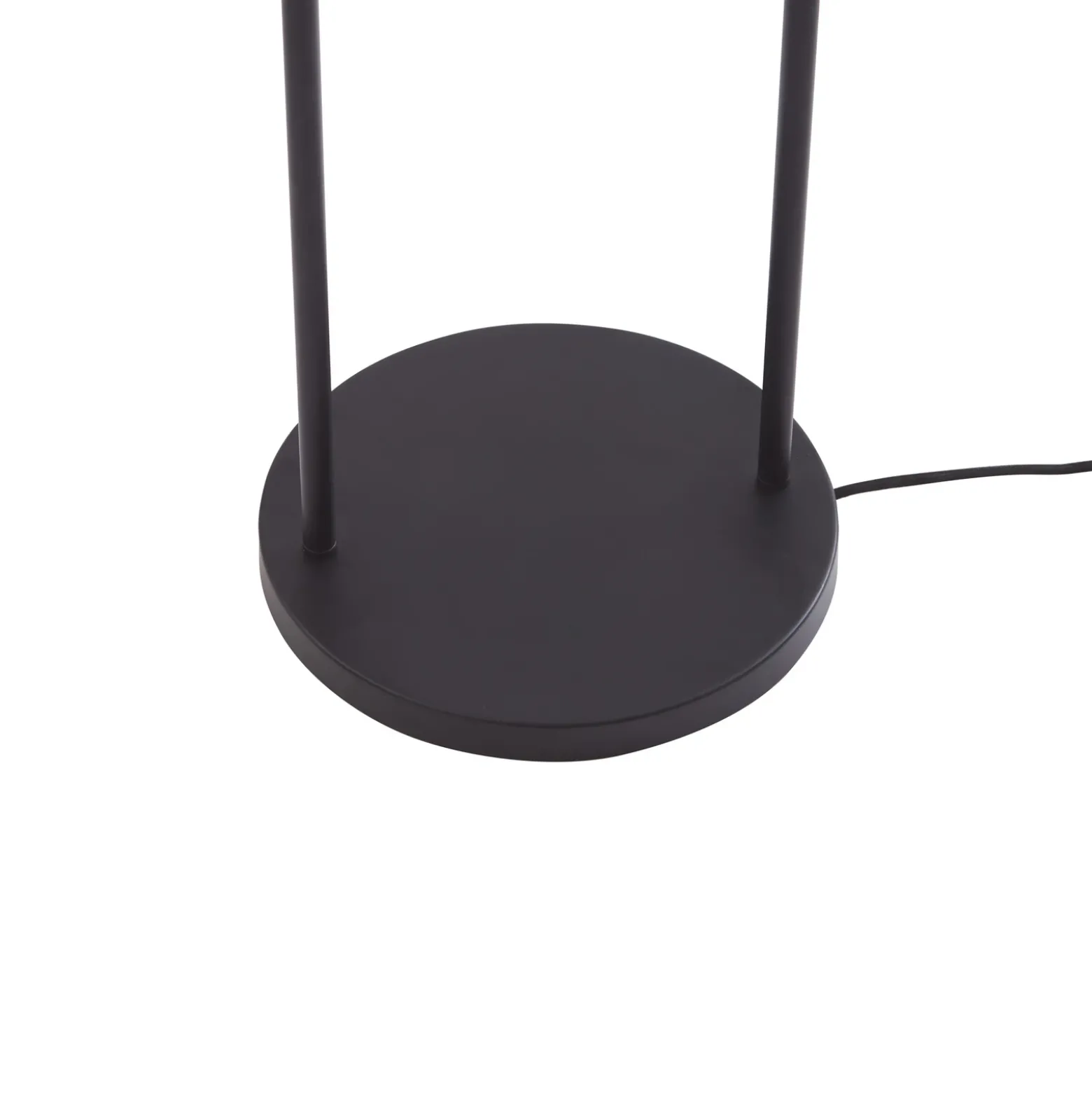 Lámpara de pie Lindby Tsomo, Ø 40 cm, negra, tela, E27