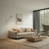 Lámpara de pie Lindby Vilo, beige, 153 cm, GU10, orientable