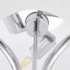 Lámpara de pie Lucande Christo, altura 160 cm, cromada/blanca, cristal