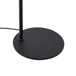 Lámpara de pie Lucande Eirian, negra, cristal, 150 cm de altura, E27