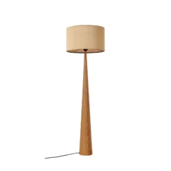 Lámpara de pie Lucande Fabrena, color natural, bambú, altura 138 cm