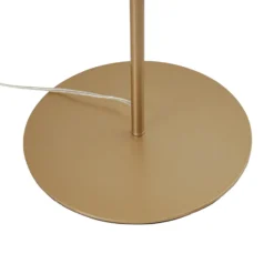 Lámpara de pie Lucande Isandro, ópalo/oro, 4 luces, cristal/metal