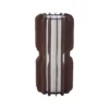 Lámpara de pie Lucande Juneta, 75 cm, marrón, madera, textil