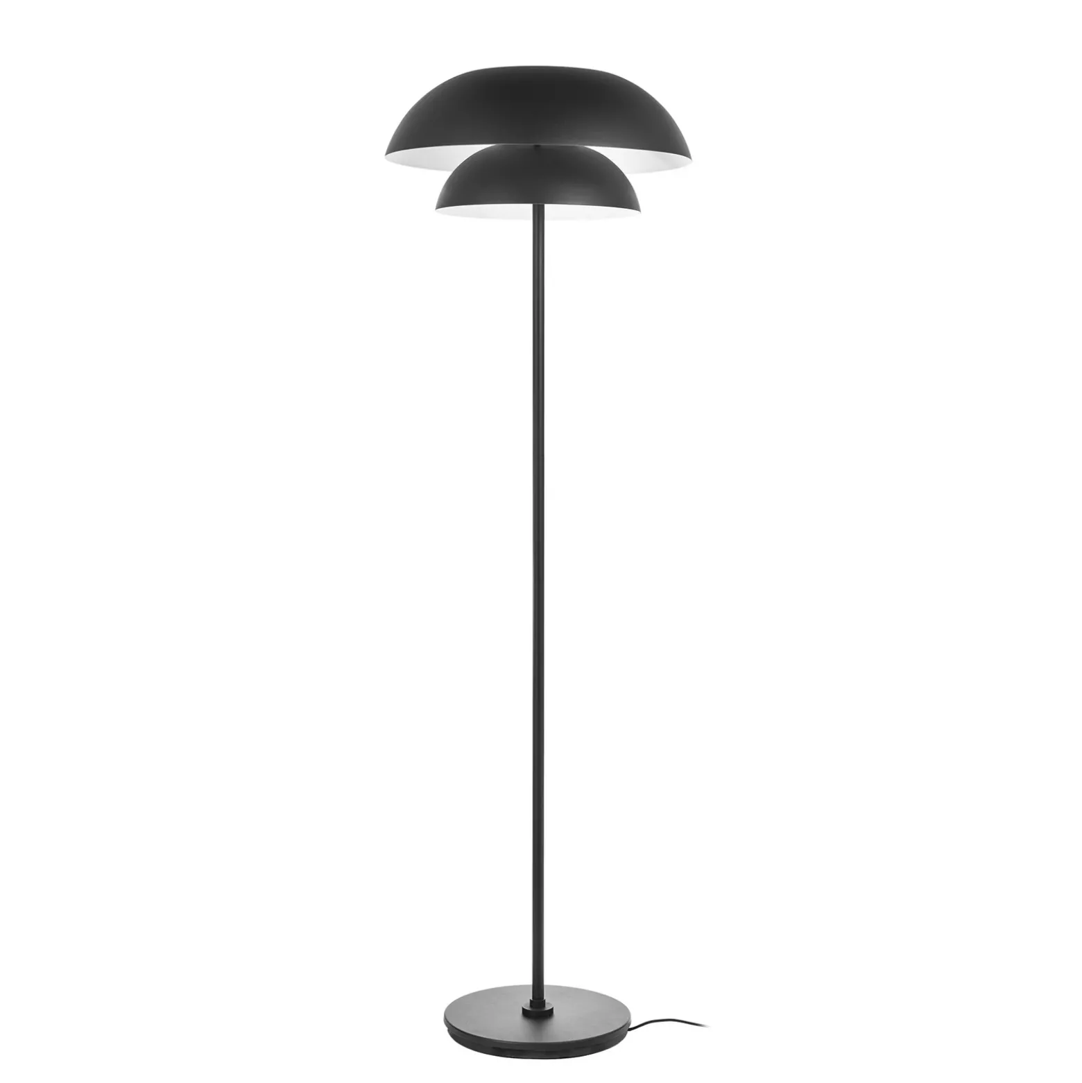 Lámpara de pie Lucande Kellina, 151 cm, negra, metal, E27