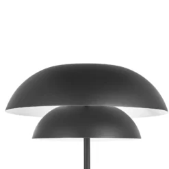 Lámpara de pie Lucande Kellina, 151 cm, negra, metal, E27