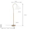 Lámpara de pie Lucande «Lisbeth», altura 162 cm, blanco/latón, E27