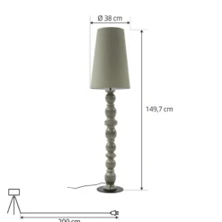 Lámpara de pie Lucande Lyndorin, verde, cerámica, 150 cm