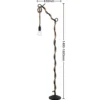 Lámpara de pie Lucande Ropina, altura 180 cm, negro, cuerda de cáñamo