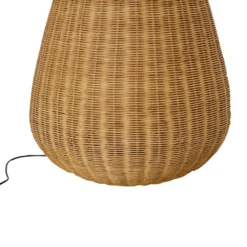 Lámpara de pie Lucande Takeo, ratán, altura 115 cm, E27