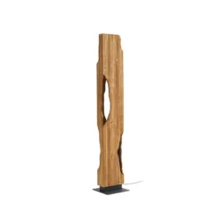 Lámpara de pie Lucande Tarry, madera, altura 137 cm, 4 x E27