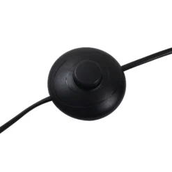 Lámpara de pie Lucande Visata, negra, cristal, 3 luces, trípode