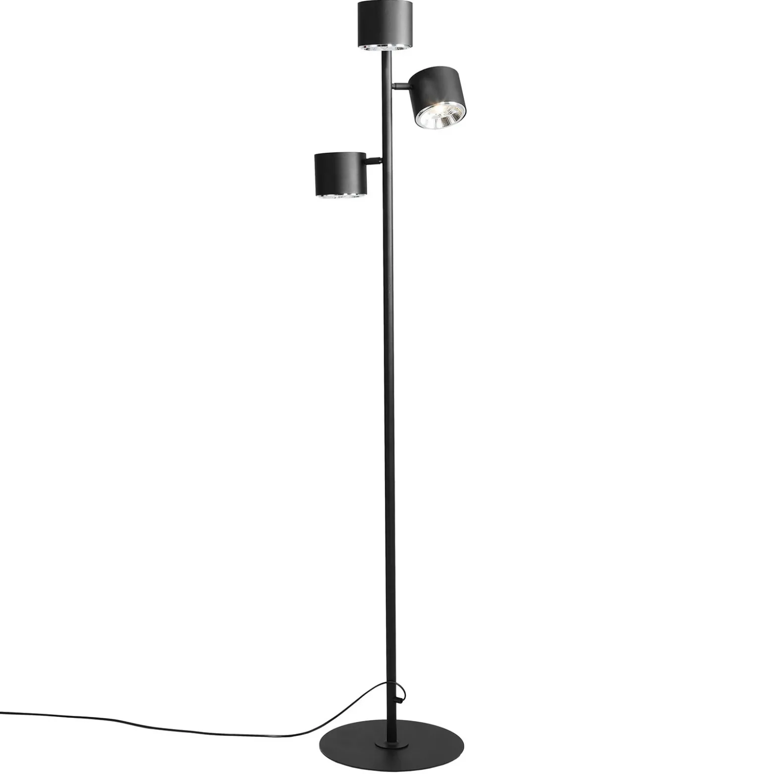 Lámpara de pie 1047, 3 luces, negro