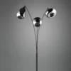 Lámpara de pie Lumina, 3 luces, negro/cromo, cristal