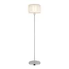 Lámpara de pie Maribel, altura 150 cm, cromada/transparente, plástico