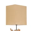 Lámpara de pie Marica con pantalla de tela y elemento de madera