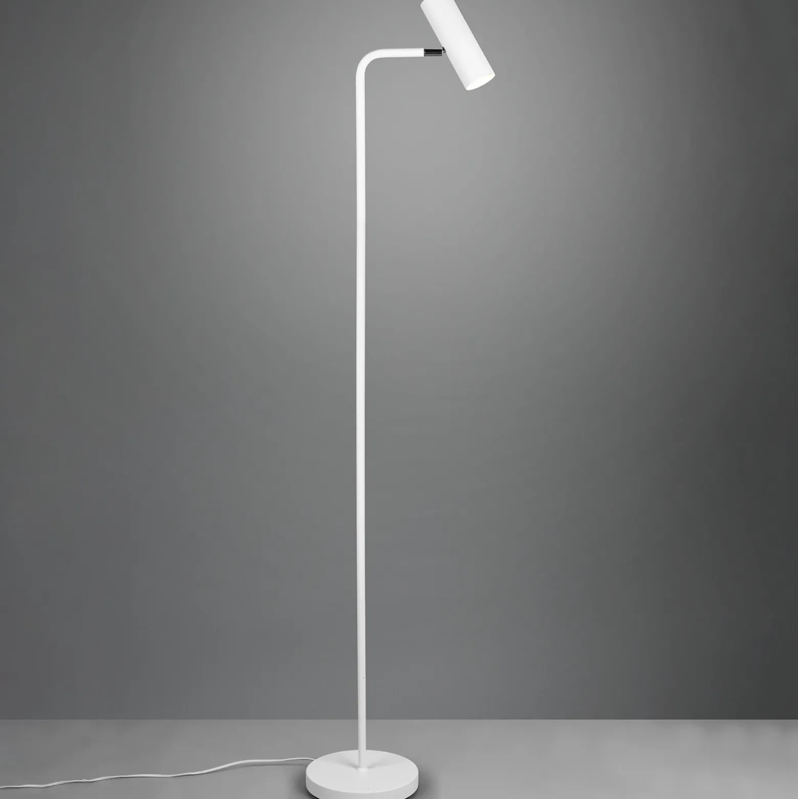 Lámpara de pie Marley, blanca, altura 151 cm, metal