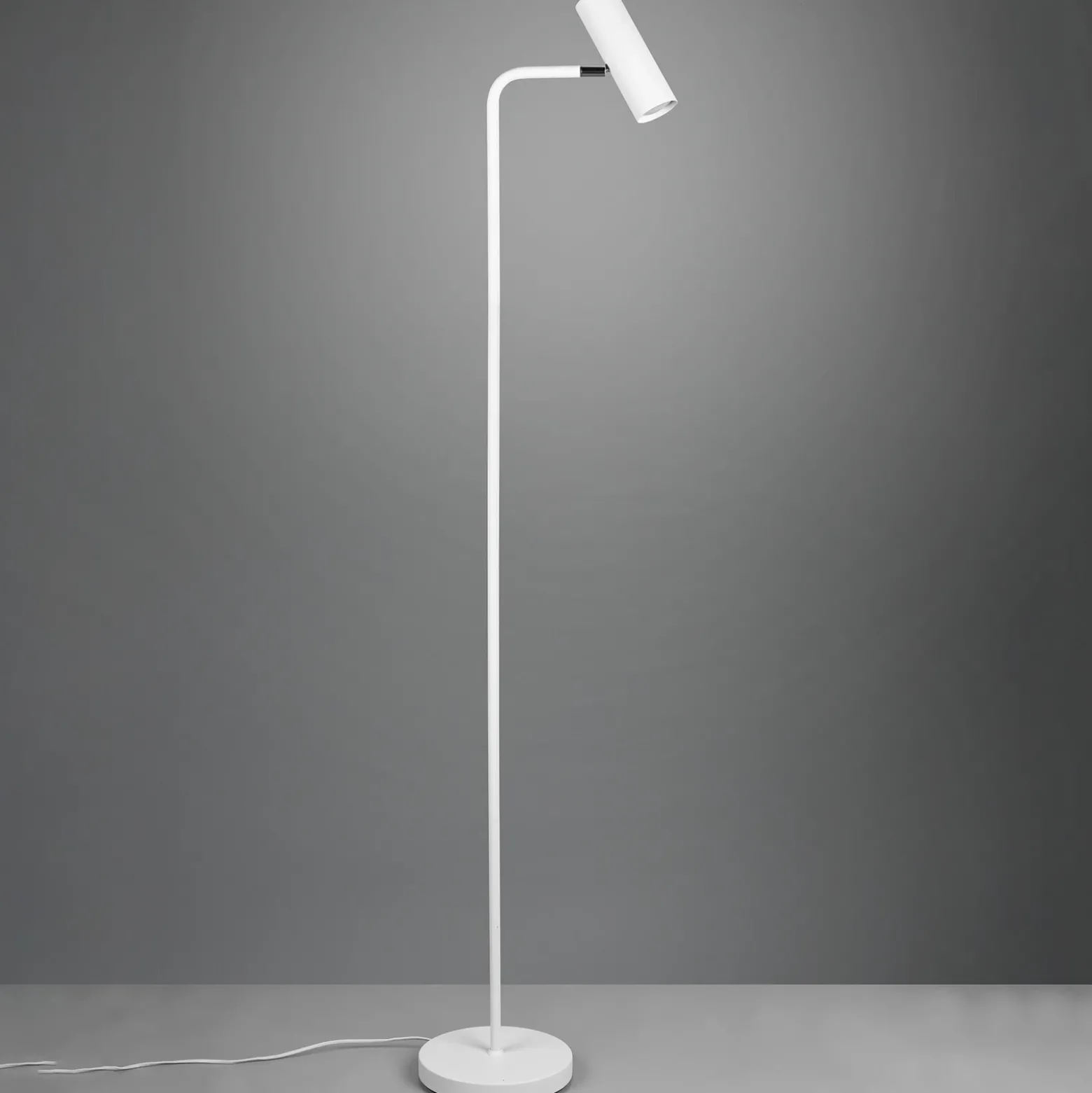 Lámpara de pie Marley, blanca, altura 151 cm, metal