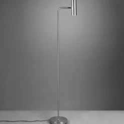 Lámpara de pie Marley, níquel, altura 151 cm, metal