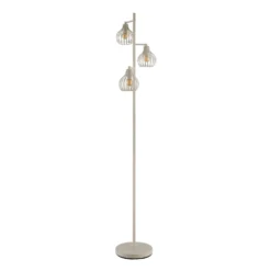 Lámpara de pie Mateo, color crema, metal, 161 cm, 3 focos, E27