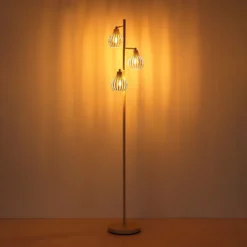 Lámpara de pie Mateo, color crema, metal, 161 cm, 3 focos, E27
