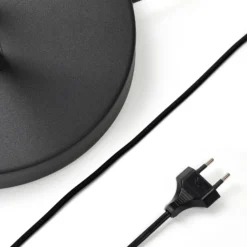 Lámpara de pie Medira de Lucande, negra, 2 luces, ajustable, GU10
