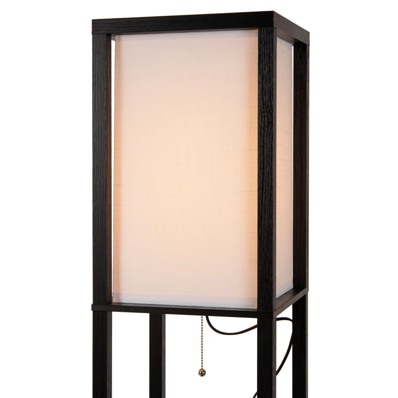 Lámpara de pie Menno, negra, 162,7 cm, cargador inalámbrico