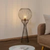 Lámpara de pie Mercure, negra, metal/plástico, altura 93 cm