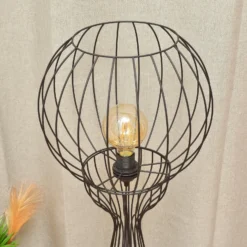 Lámpara de pie Mercure, negra, metal/plástico, altura 93 cm