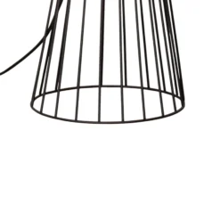 Lámpara de pie Mercure, negra, metal/plástico, altura 93 cm