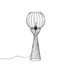 Lámpara de pie Mercure, negra, metal/plástico, altura 93 cm