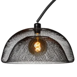 Lámpara de pie Mesh, negro, lámpara de arco