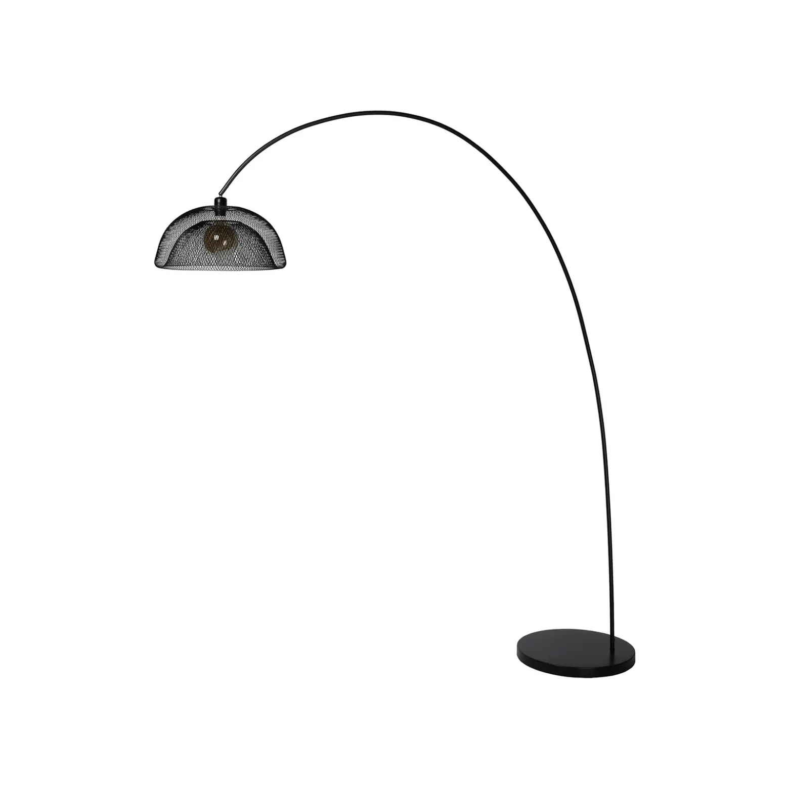Lámpara de pie Mesh, negro, lámpara de arco