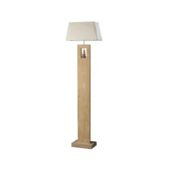 Lámpara de pie Miriel, altura 170 cm, textil, madera