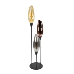 Lámpara de pie Mixture, 178 cm, multicolor, 3 luces, vidrio/metal