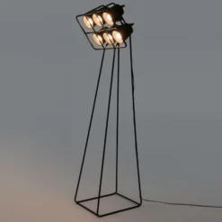 Lámpara de pie Multilamp, 6 luces, negro