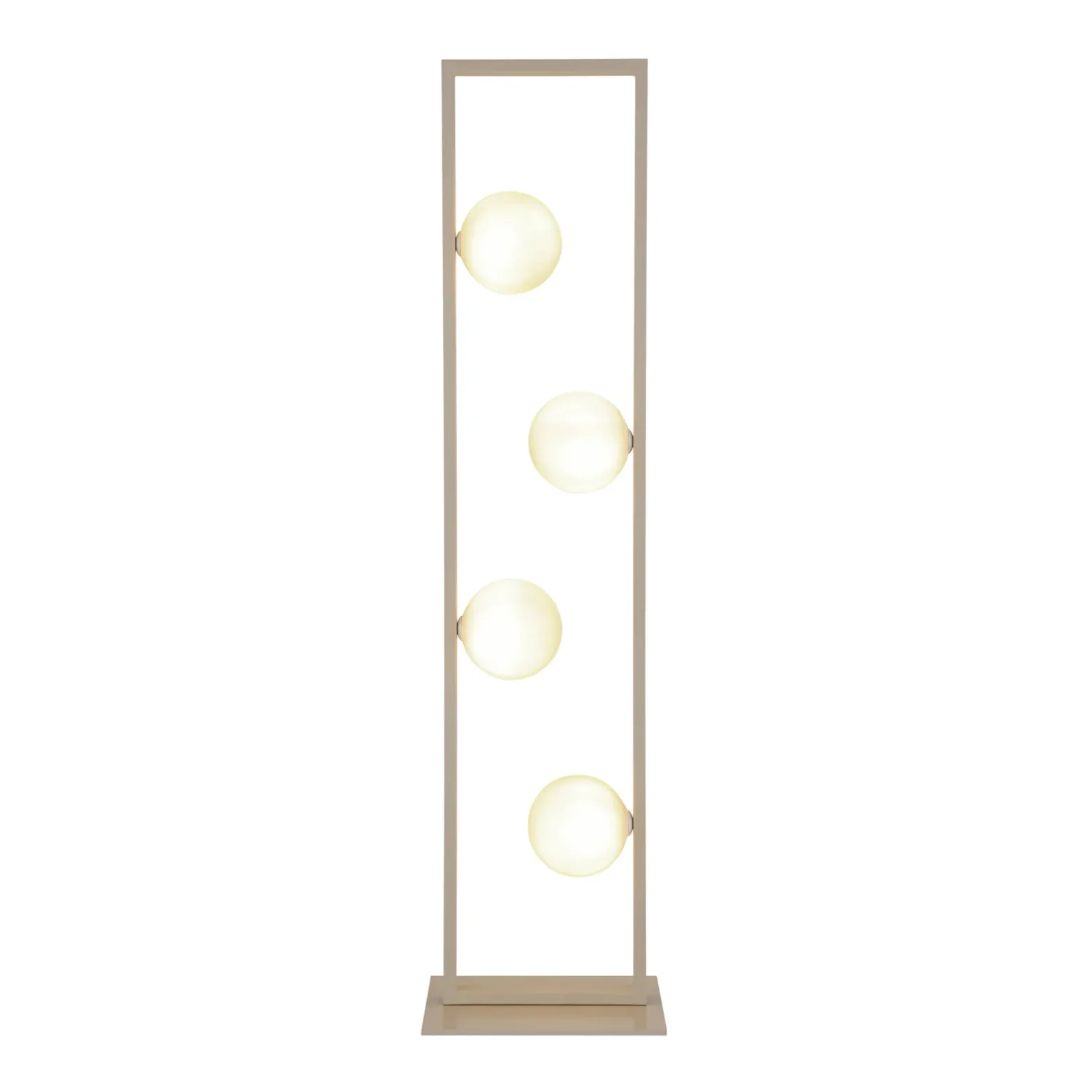 Lámpara de pie Nanda, arena/ópalo, cristal, 110 cm, G9