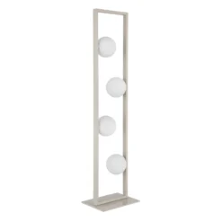 Lámpara de pie Nanda, arena/ópalo, cristal, 110 cm, G9