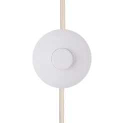 Lámpara de pie Noah de Globen Lighting, blanca, altura 88 cm, textil