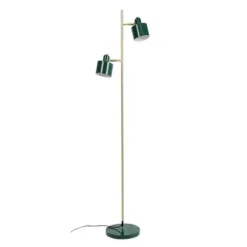 Lámpara de pie Ocean de Dyberg Larsen, verde oscuro, 160 cm, 2 luces.