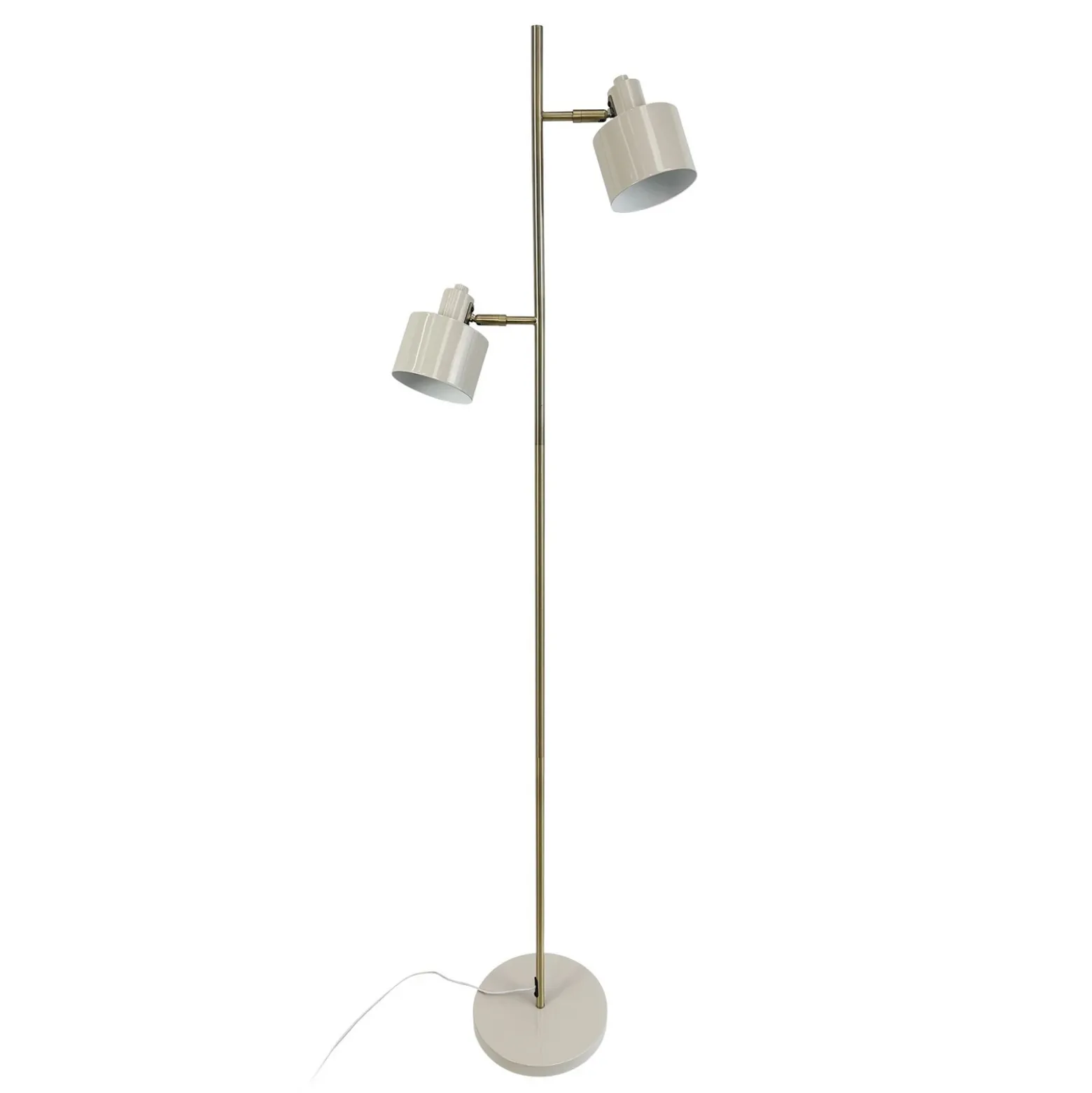 Lámpara de pie Ocean de Dyberg Larsen, beige, altura 160 cm, 2 luces.