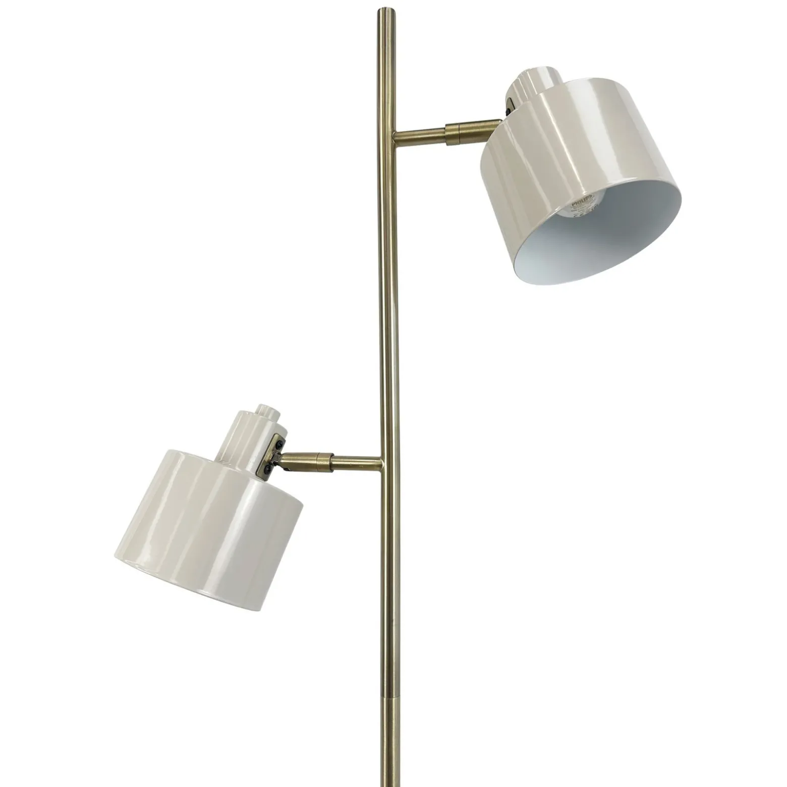 Lámpara de pie Ocean de Dyberg Larsen, beige, altura 160 cm, 2 luces.